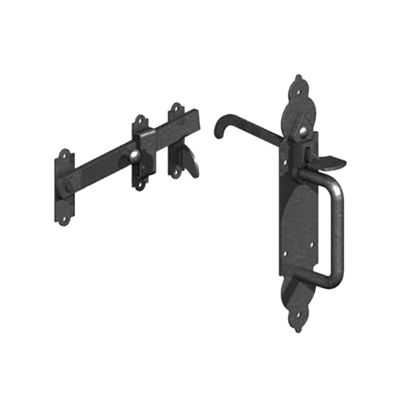 Iron Suffolk Latch - Gothic Black