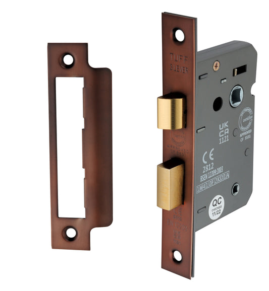 2.5" CE 3 Lever Bathroom Lock FD60 - Aged Bronze