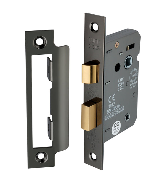 2.5" CE 3 Lever Bathroom Lock FD60 - Black Nickel