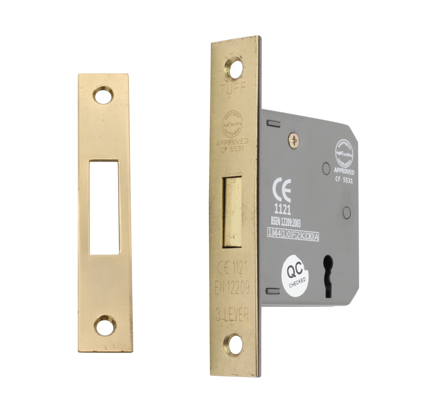 2.5" CE 3 Lever Dead Lock - Electro Brass