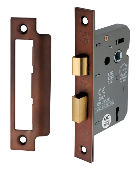 3" CE 3 Lever Mortice Sash Lock FD60 - Aged Bronze