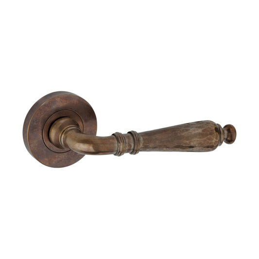 Hammered Hazel Lever on Rose Antique