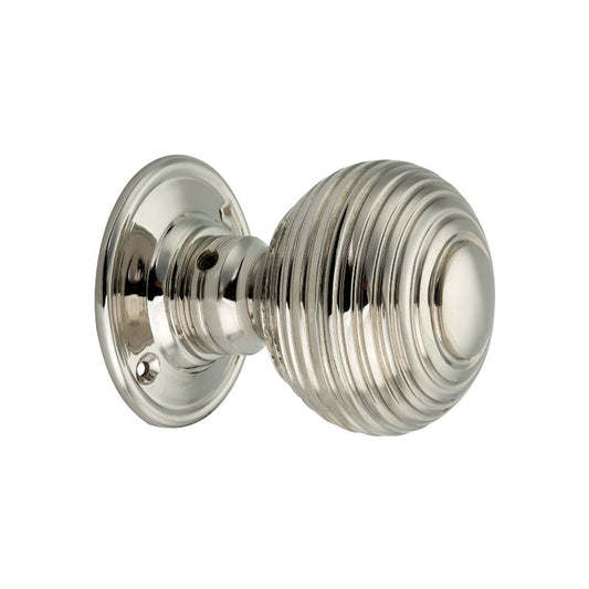 Beehive Large 60mm Mortice Door Knob Polished Nickel