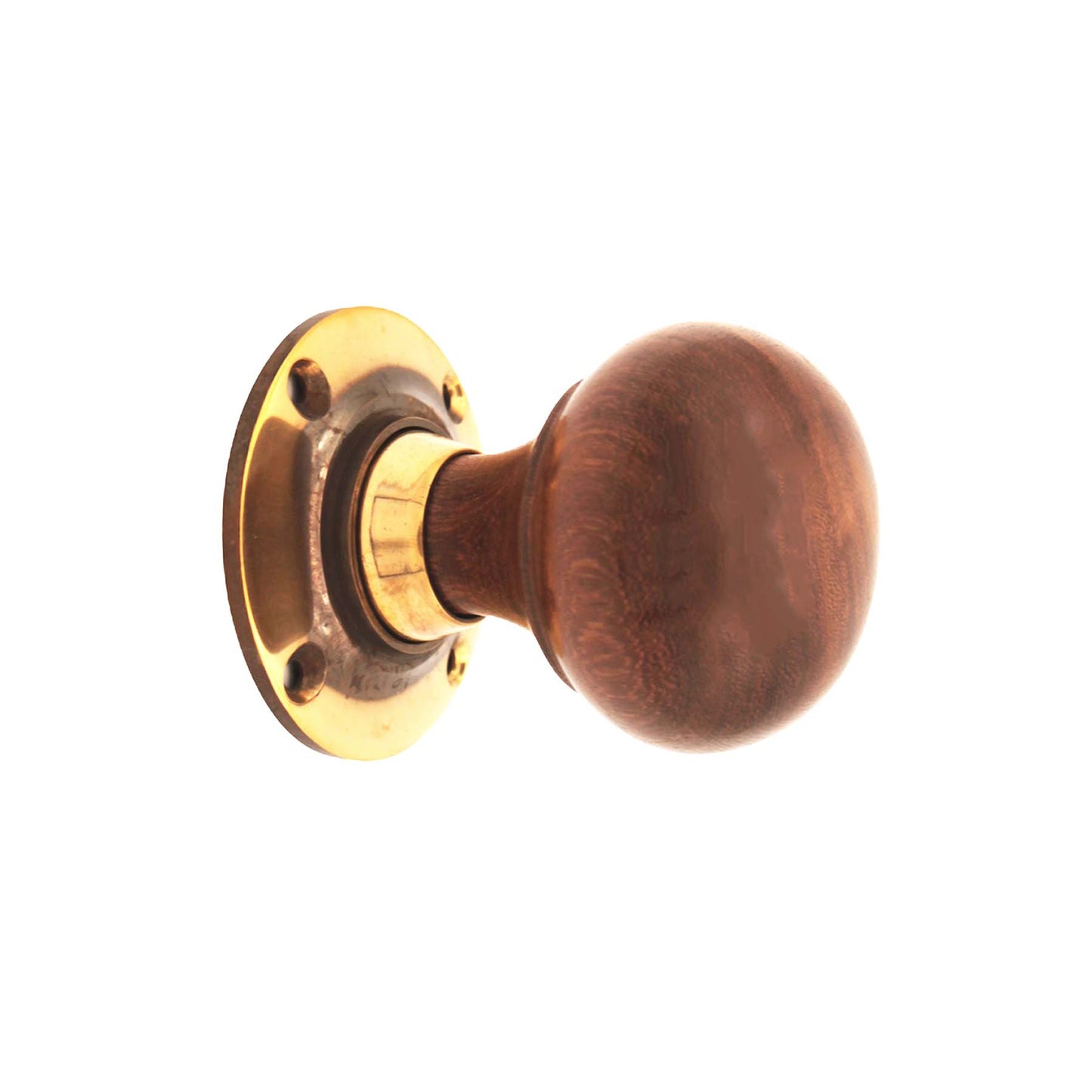 Rosewood Bun Rim/Mortice Door Knob Aged Brass