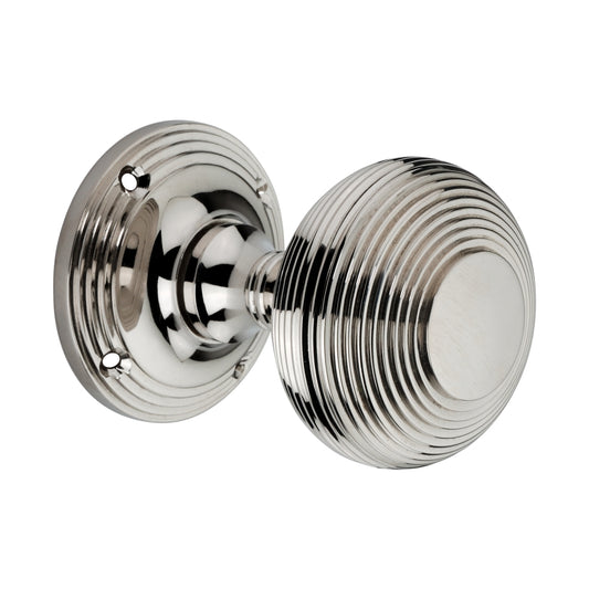 Beehive Door Knob 55mm Polished Nickel