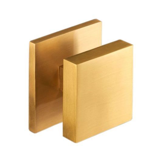 Square Centre Door Knob Satin Brass