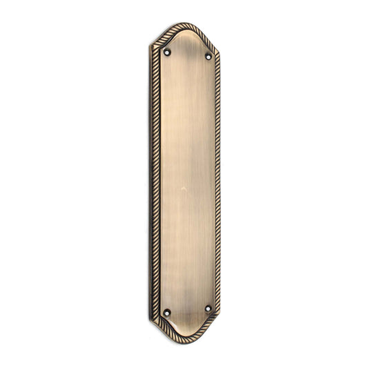 Georgian Half Round  Finger Plate 295mm Antique Brass