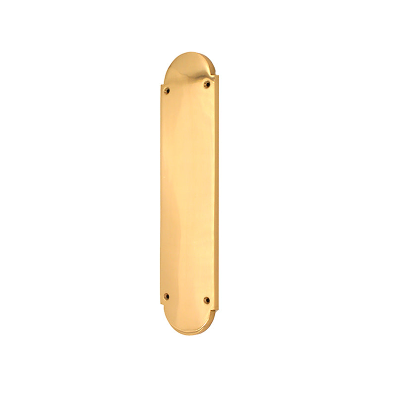 Victorian Half Round Finger Plate 300mm Polished Brass