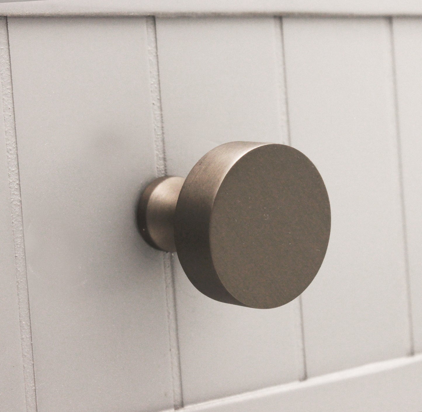 Round Cupboard Knob Gunmetal Grey