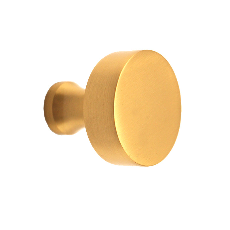 Round Cupboard Knob Satin Brass