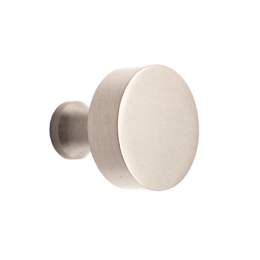 Round Cupboard Knob Satin Silver