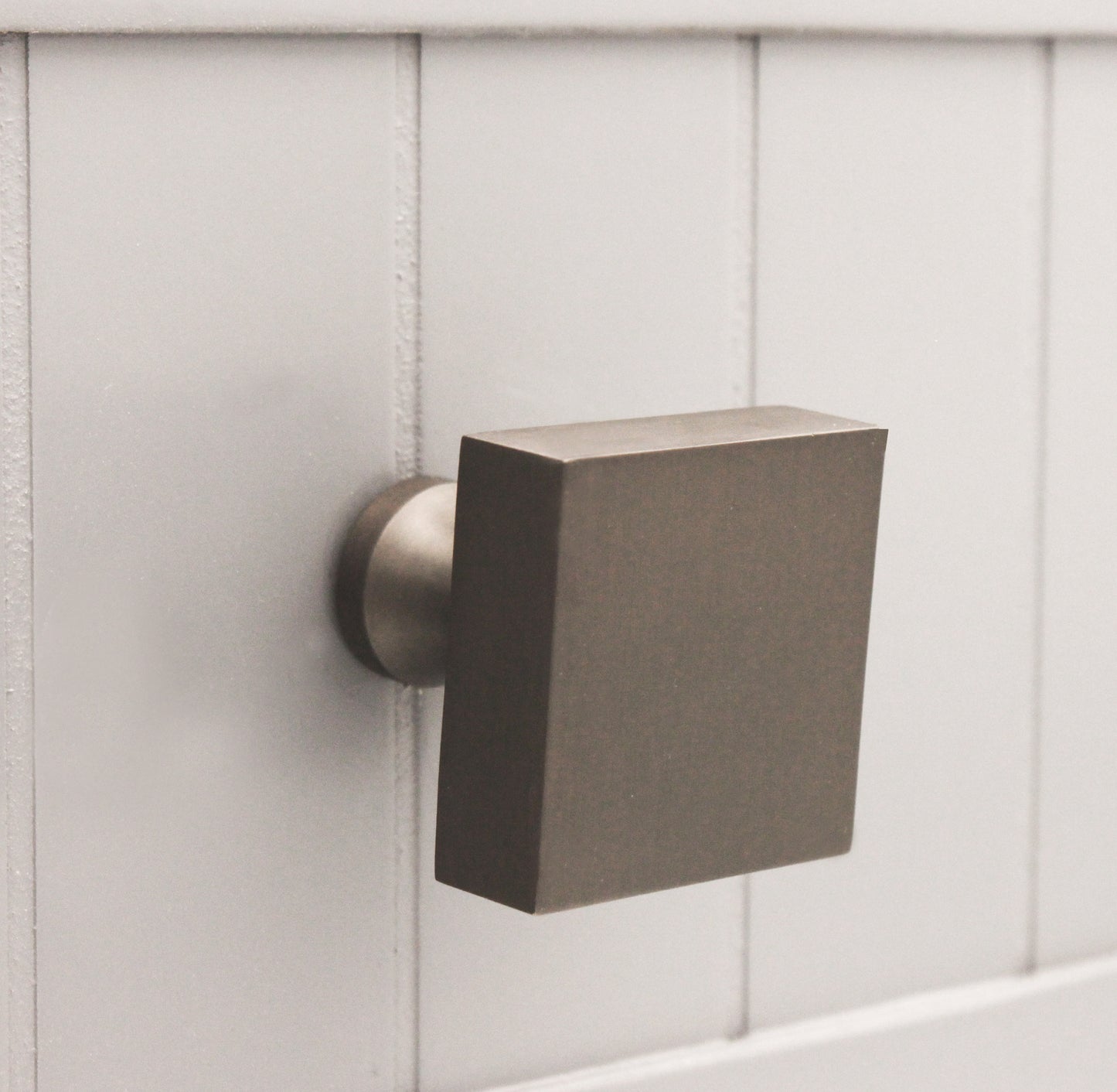 Square Cupboard Knob Gunmetal Grey