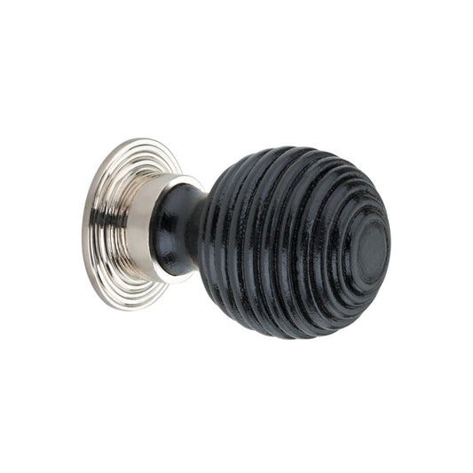 Ebonised Preston Large Cupboard Knob Polished Nickel