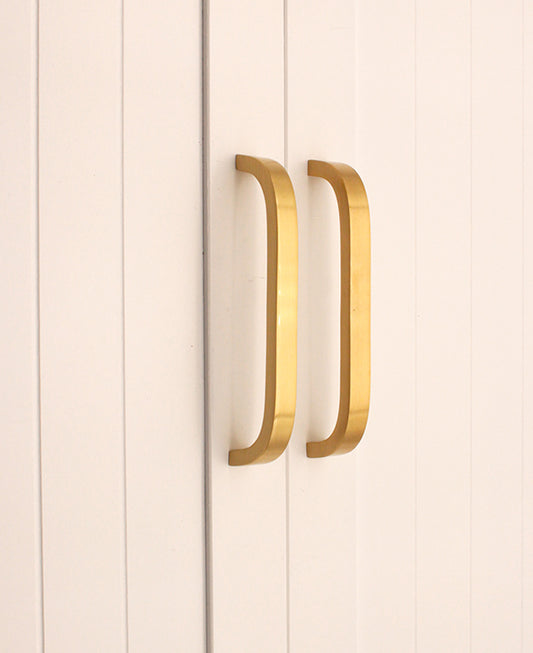 Curve Bar Cabinet Handle Satin Brass Small