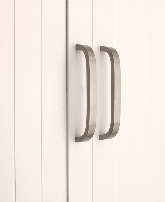 Curve Bar Cabinet Handle Satin Silver Small