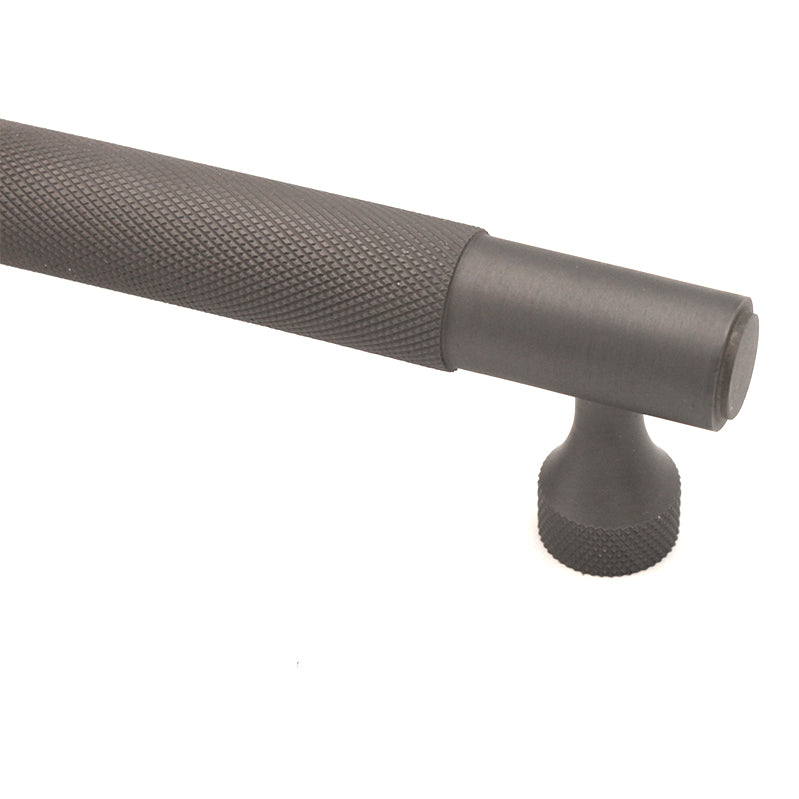 Knurled Bar Handles Small Gunmetal Grey