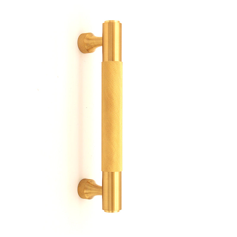 Knurled Bar Handles Large Satin Brass