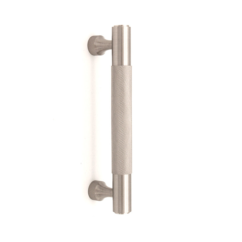 Knurled Bar Handles Large Satin Silver