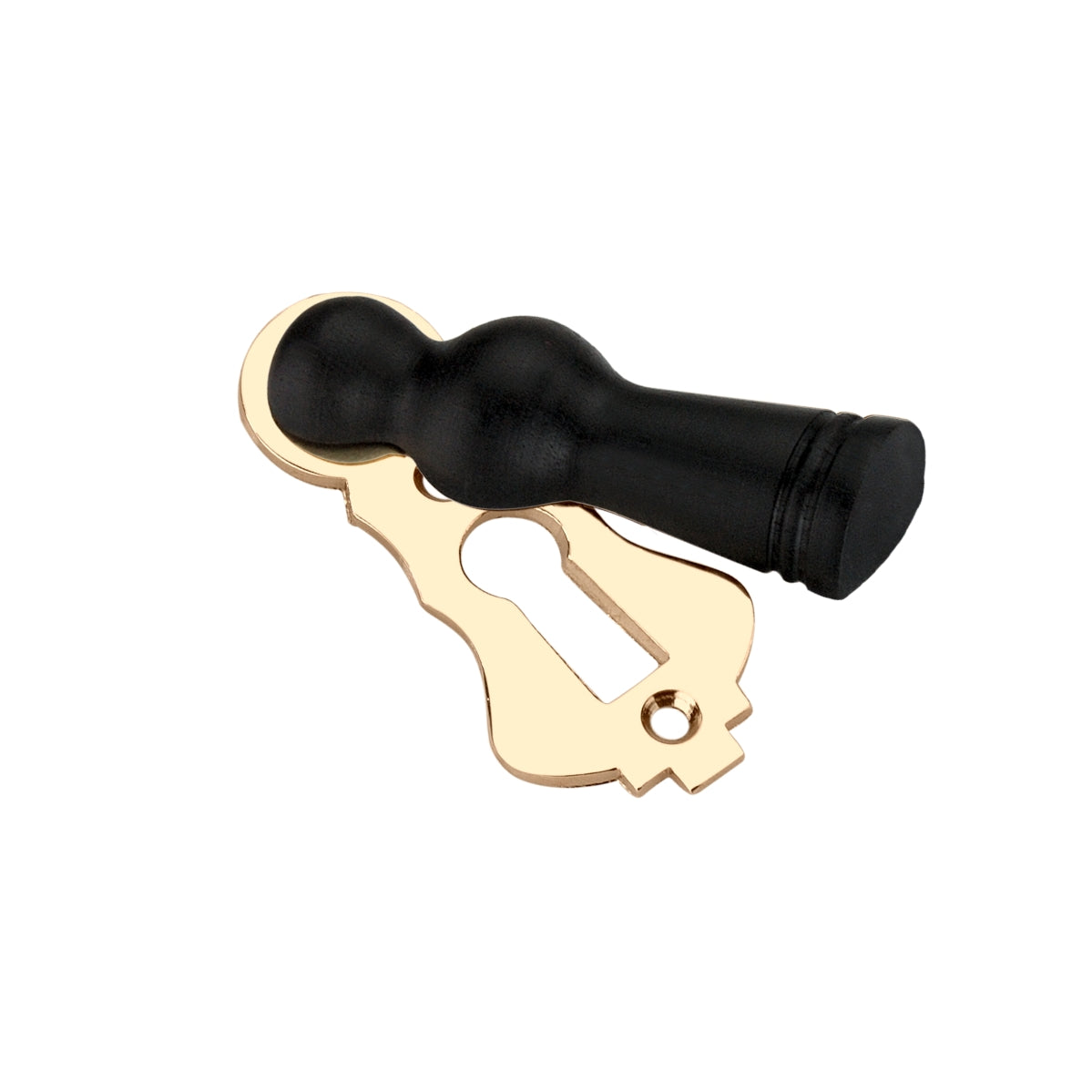 Ebonised Lady Escutcheon Polished Brass