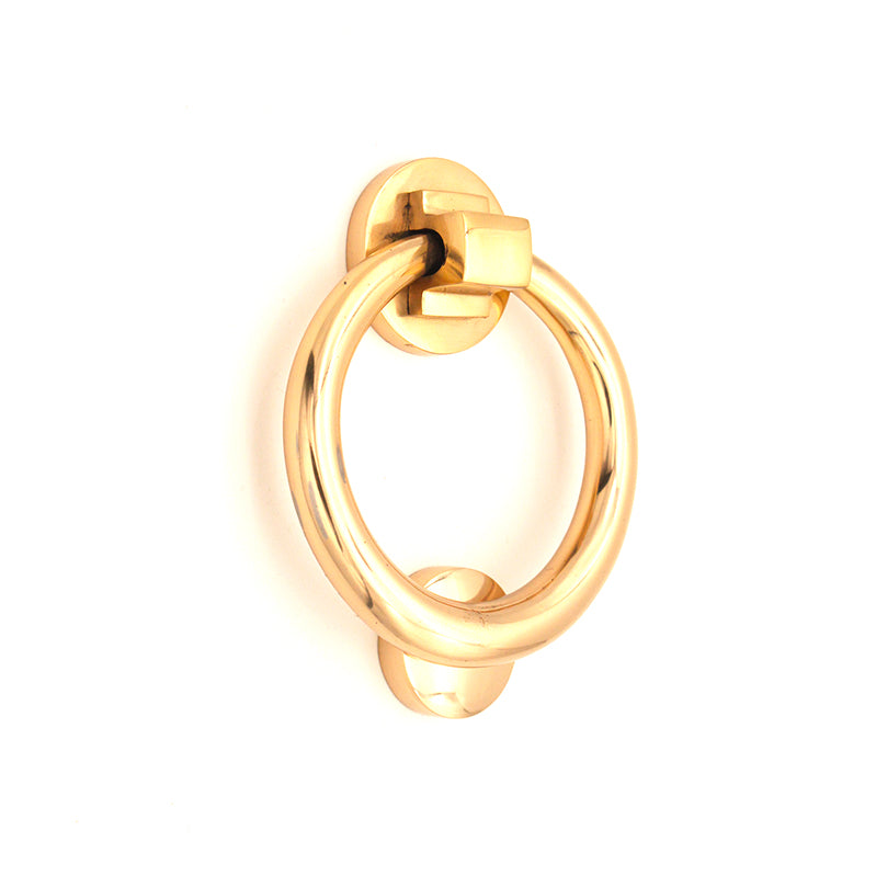 Ring Door Knocker 110mm Polished Brass