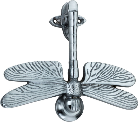 Dragonfly Door Knocker Satin Chrome