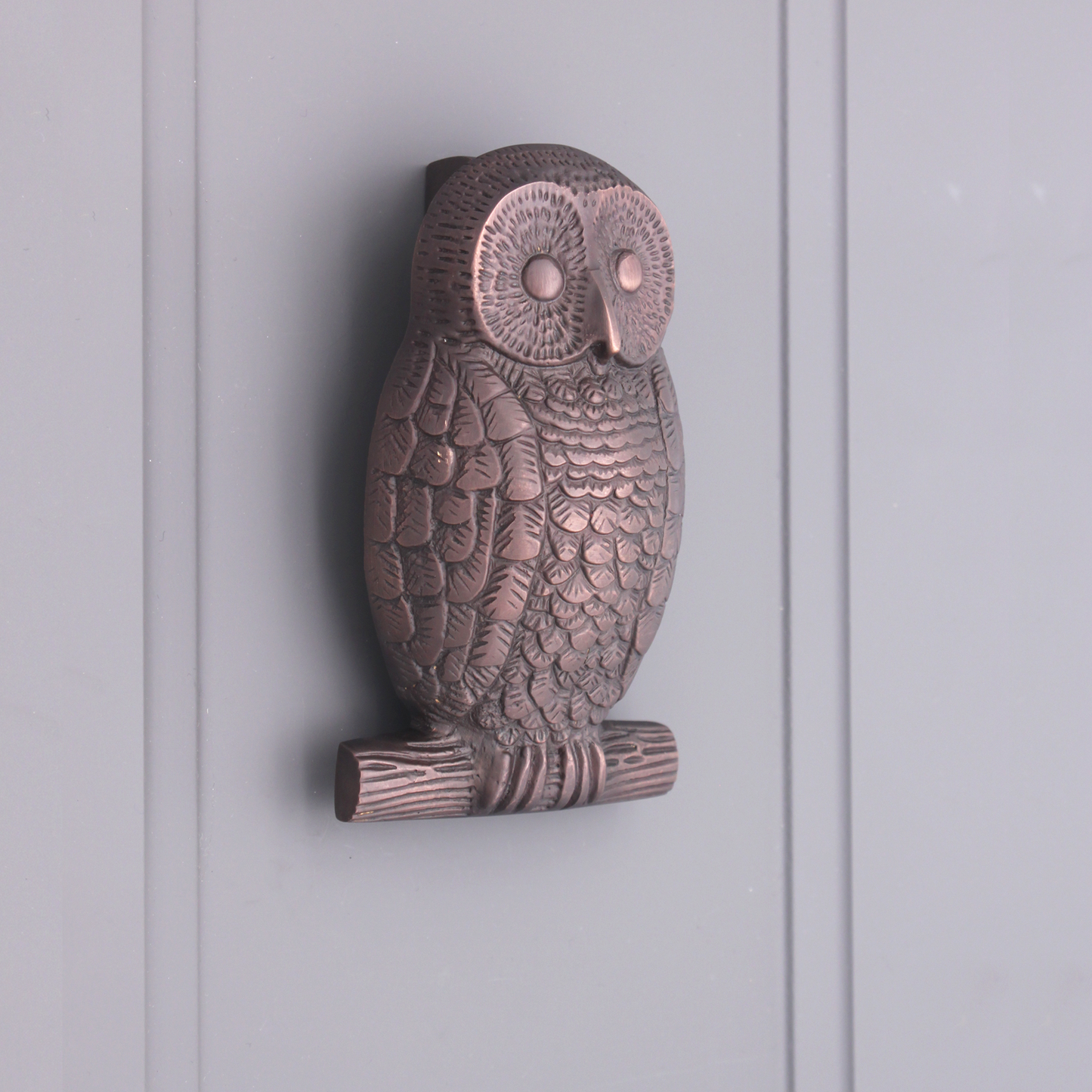 Owl Door Knocker Aged Bronze