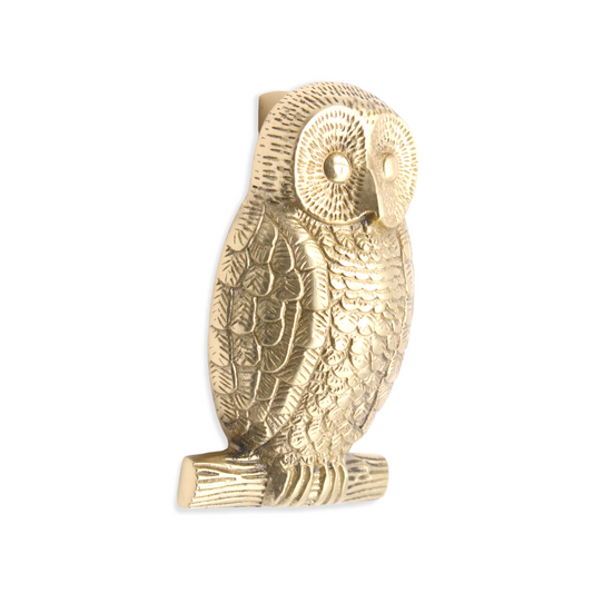 Owl Door Knocker Polished Brass