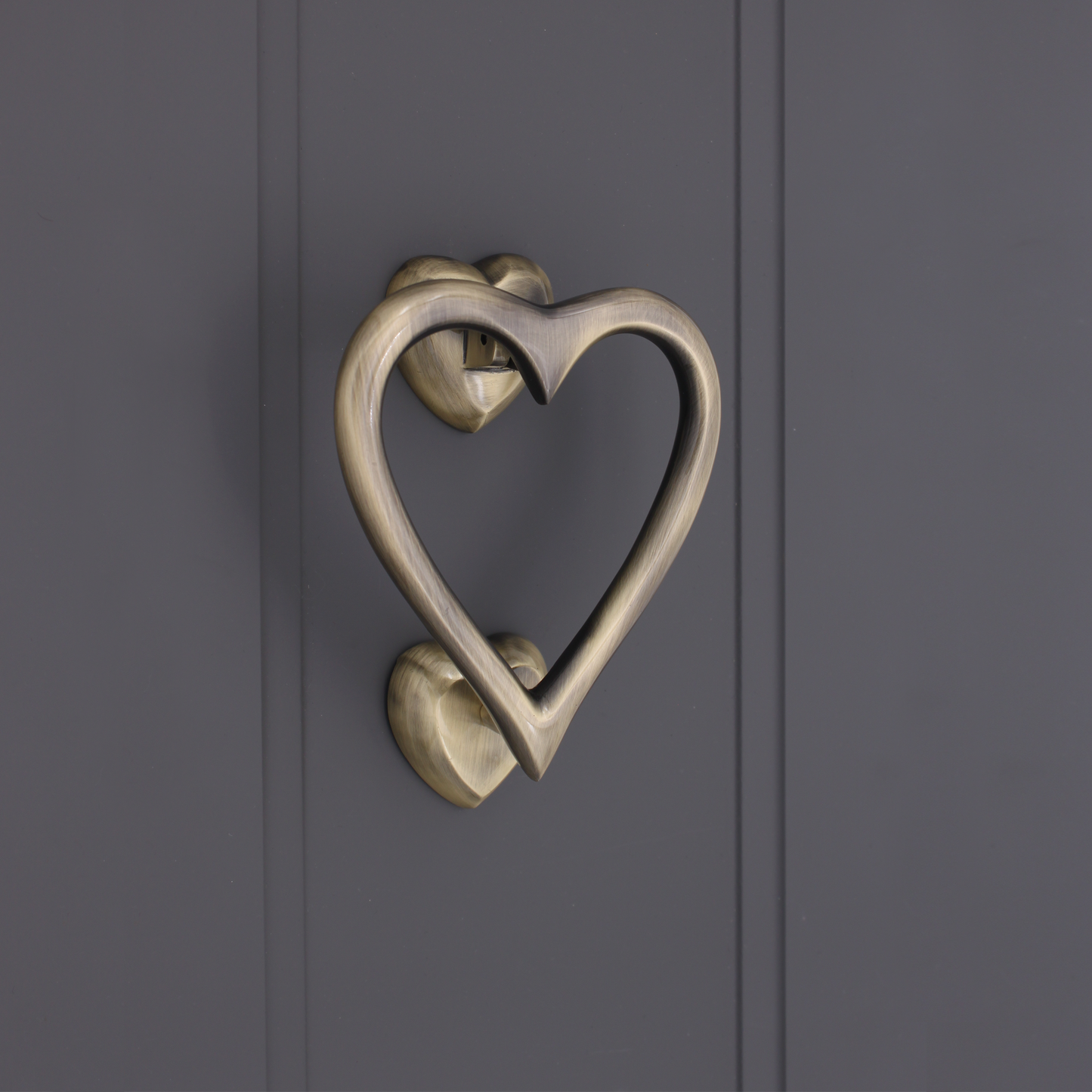 Heart Door Knocker Antique Brass