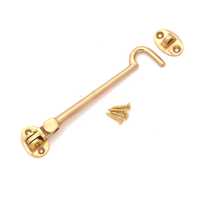 Silent Cabin Hook 6" - 150mm Polished Brass